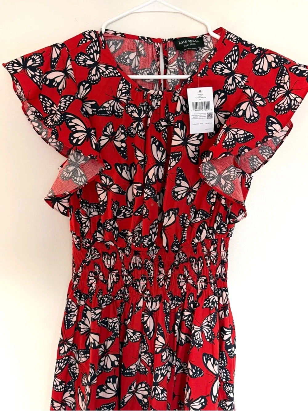 Kate Spade Red Butterfly Print Blake Dress